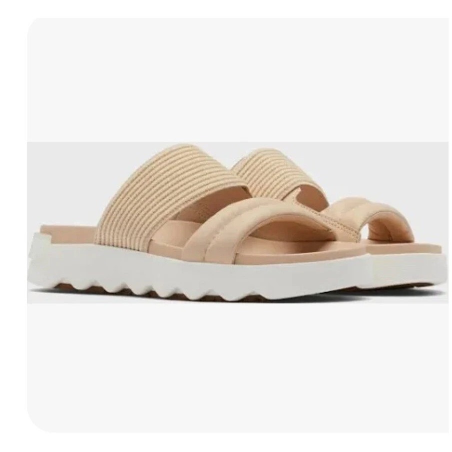 Sorel Womens Vibe Mule Slides Sand Beige Size 6 Ret 115 Brand New